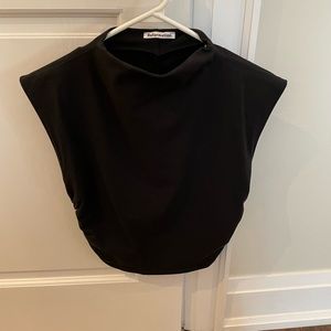 Reformation “Lindy” knit mock neck top. Black. Medium.